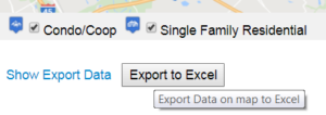 Export button below map